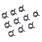 Set of 10 Spring Hose Clamps for Fuel Hose 8-16mm (Self Clamping)