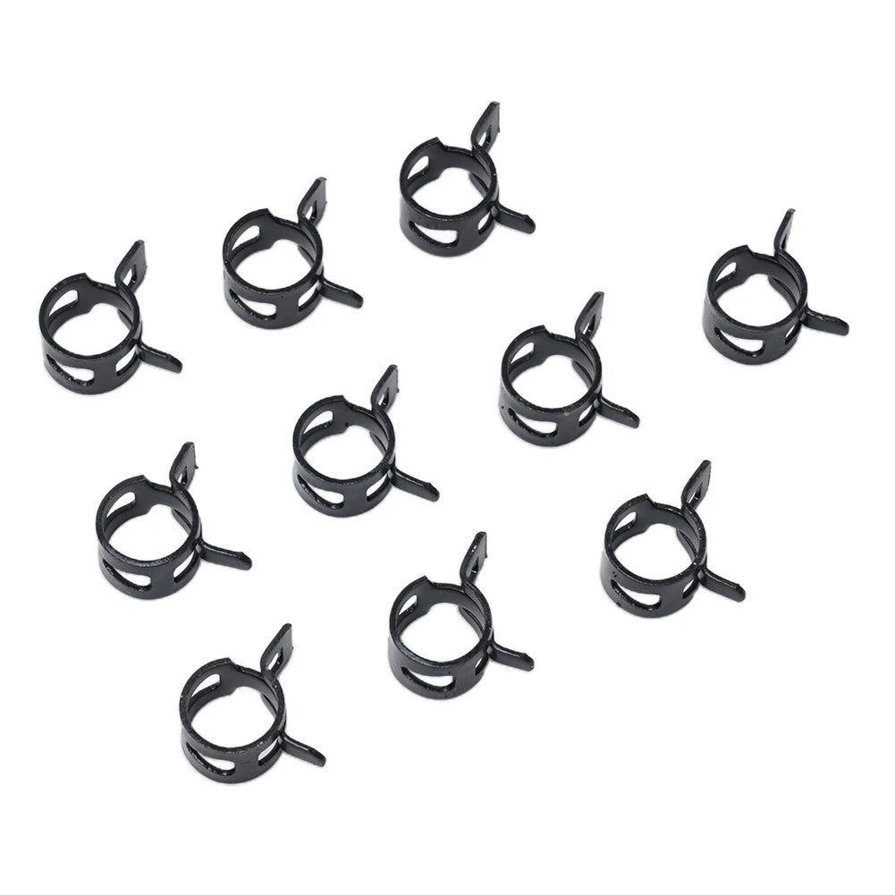 Set of 10 Spring Hose Clamps for Fuel Hose 8-16mm (Self Clamping)