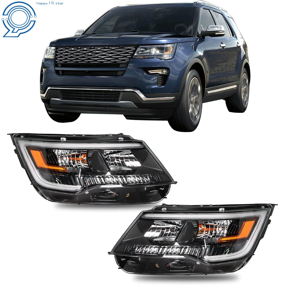 Pair of LED Headlights for Ford Explorer Sport (2016–2018) Black