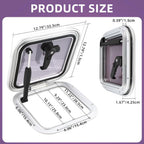 12.7" Square Anodized Aluminum Boat Deck Hatch & Lid Porthole Window