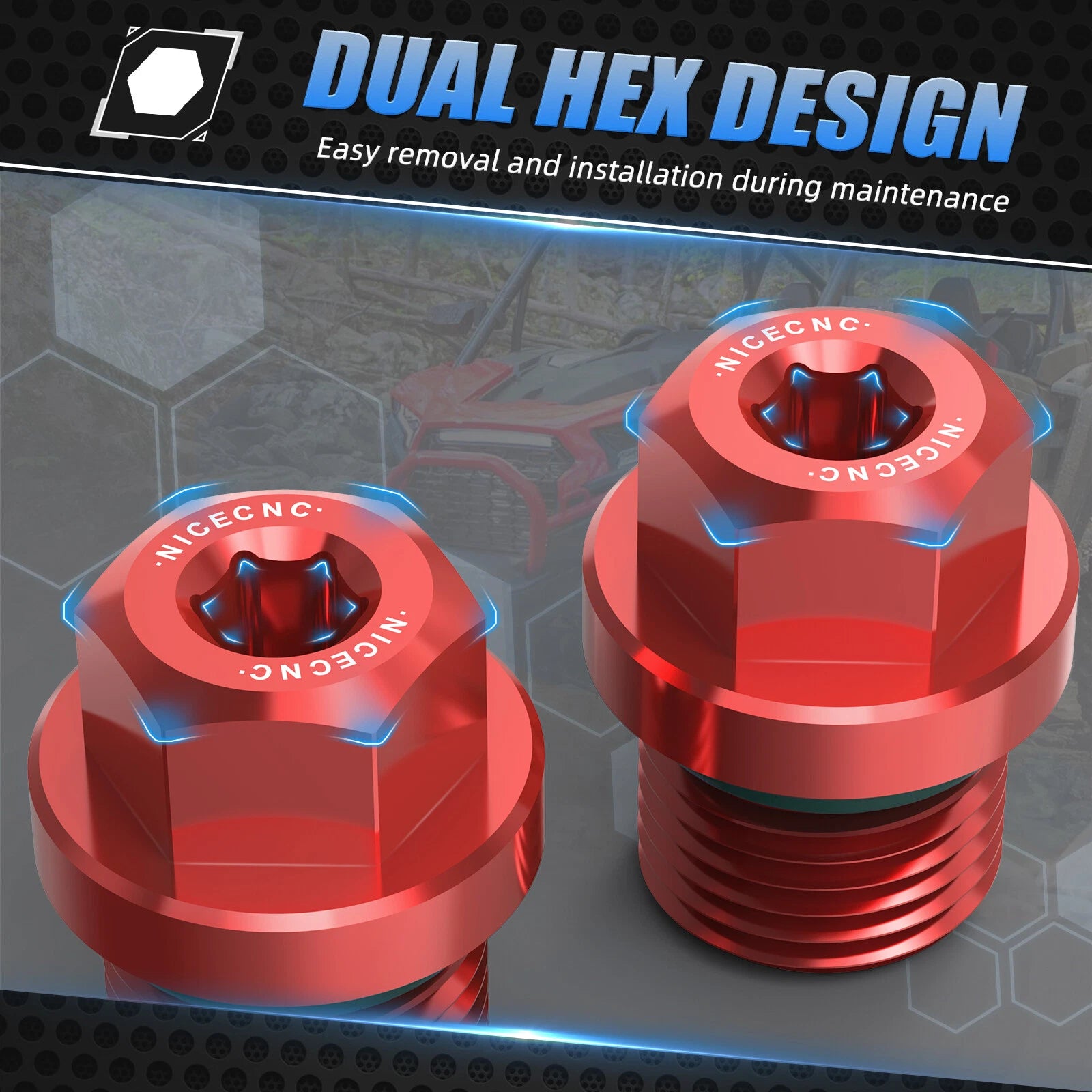 Differential Fill & Drain Plug Kit for Polaris RZR XP 1000, General 1000