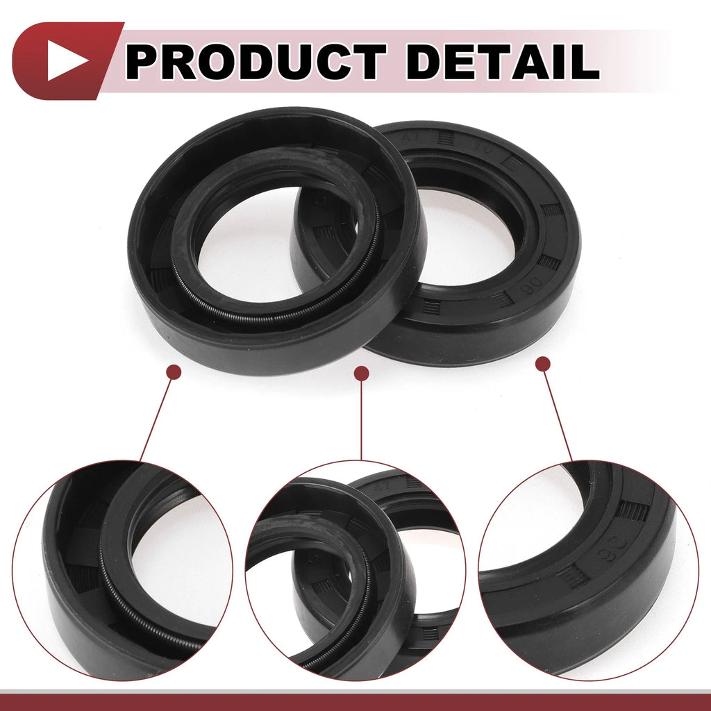 Set of 5 Rotary Shaft Oil Seals 28x47x10mm Nitrile Rubber 70 Durometer