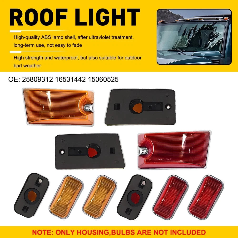 10pcs Amber Red Cab Marker Roof Running Lights for Hummer H2 (2003–2009)