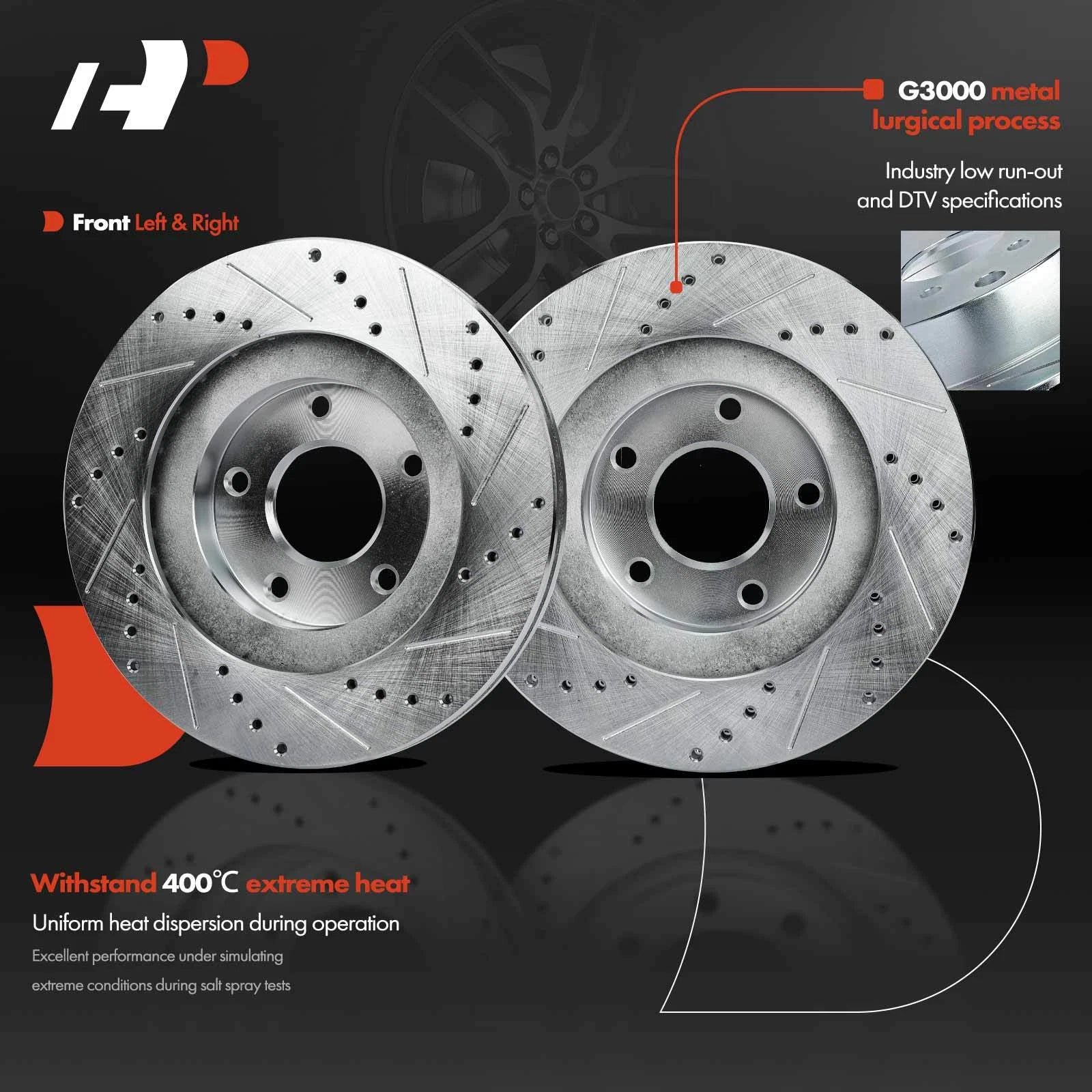 Front Drilled Brake Rotors for Nissan Altima Maxima (2002–2006)