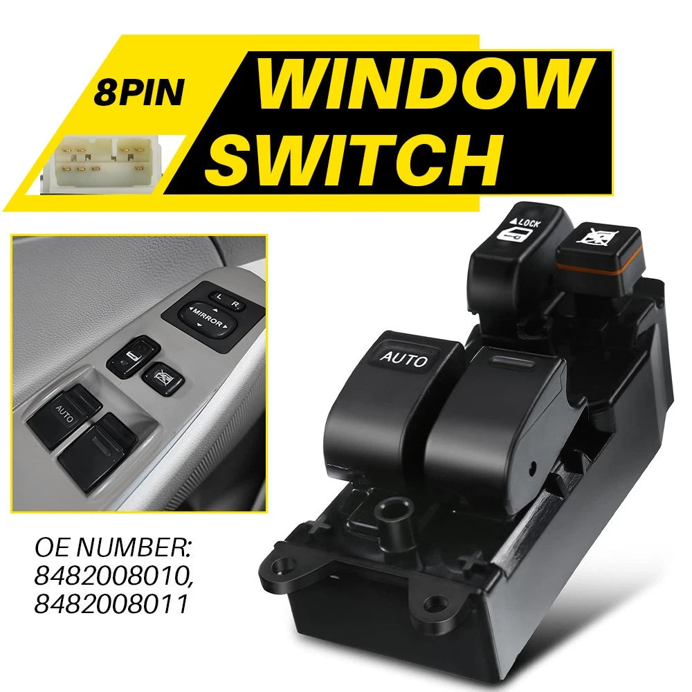 Window Switch for Toyota Tundra (2000–2006) Black 4-Button Front Driver