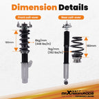 Coilover Struts for BMW E46 3 Series (1998-2006) Adjustable Damper & Camber Plates