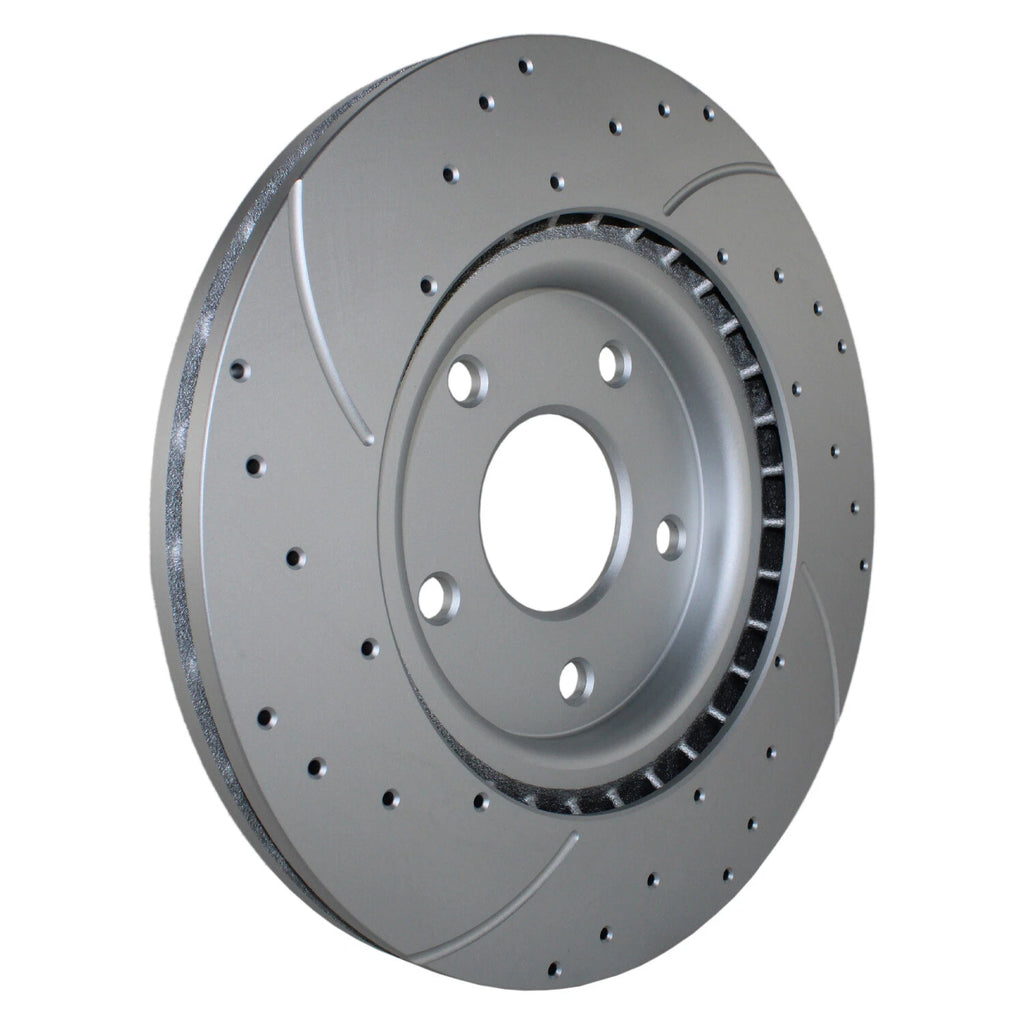 Set of 2 Front Drilled 330mm Brake Rotors for Chrysler Dodge Ram VW