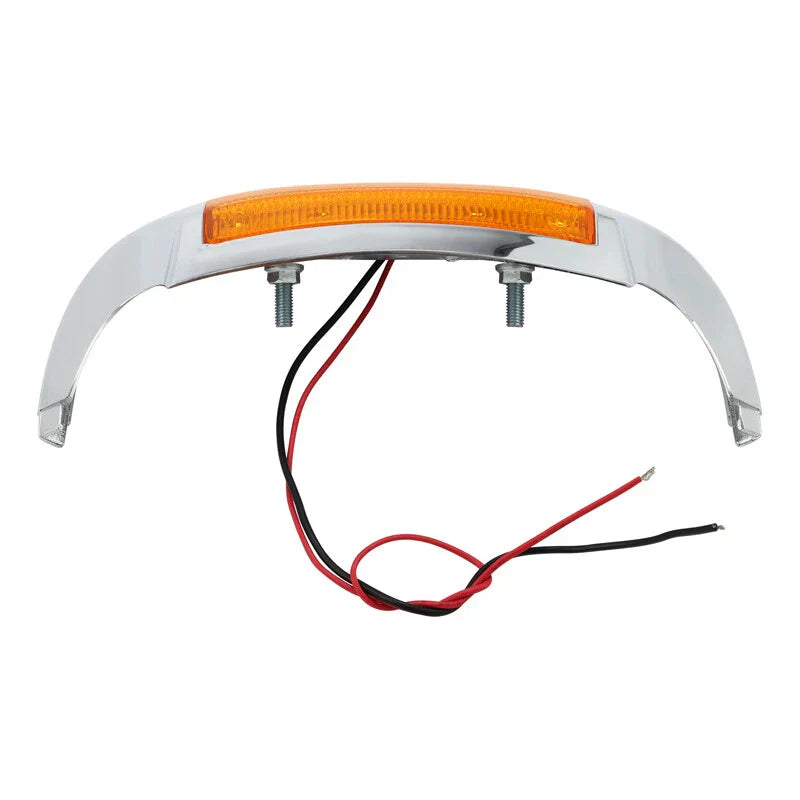 Chrome Front Fender Tip Orange Light for Harley Electra Glide FLHT (2014-2022)
