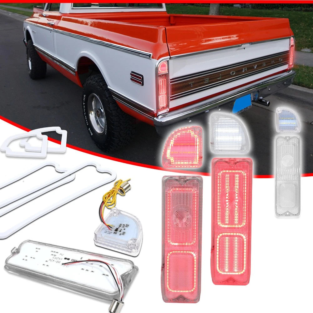 Clear LED Taillights for Chevy GMC Pickup Truck (1967–1972)