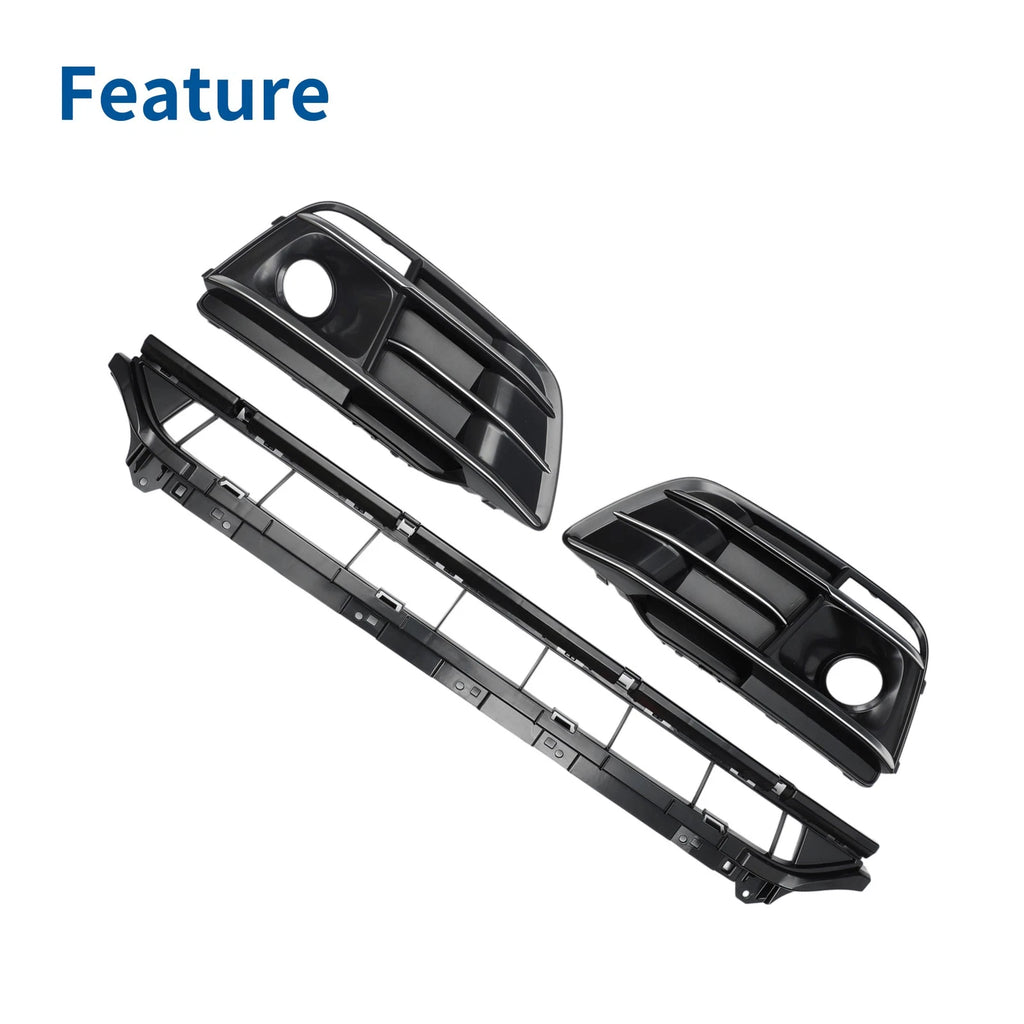 Set of 1 Front Lower Bumper Grille for Audi Q5L (2018–2023) Black Sport Style