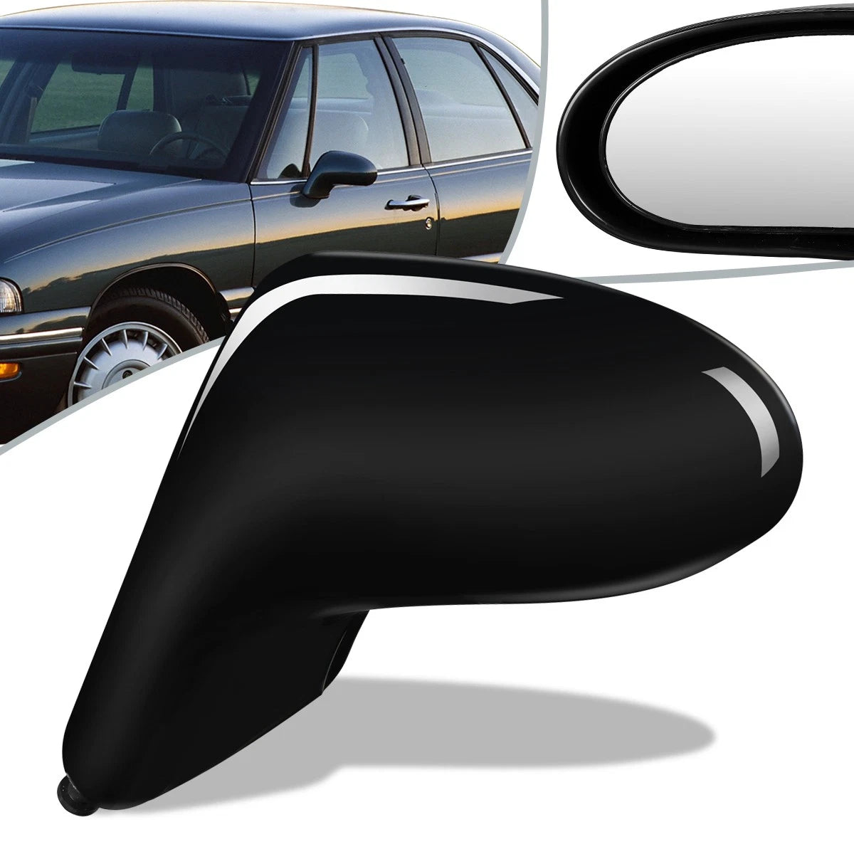 Left Manual Side Door Mirror for Buick LeSabre, Oldsmobile 88 (1992–1999) GM1320201