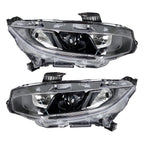 Set of 2 Halogen Headlight Assemblies for Honda Civic (2016-2021)