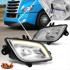 3D LED DRL Bar Chrome Housing Fog Lights for Freightliner Cascadia (2018–2024)
