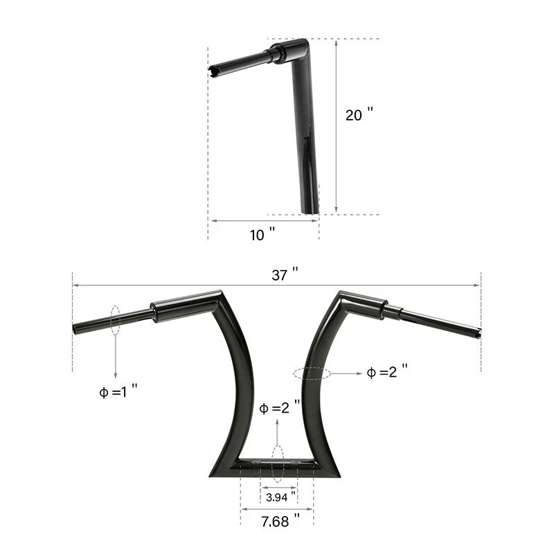 20" Rise Handlebar & 3.5" Risers for Harley Sportster 883 1200 (2004–2023)