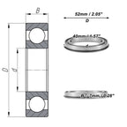 Deep Groove Ball Bearing 6808NR for Scooter Skateboard (40x52x7mm)