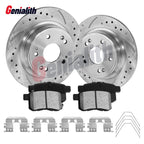 Rear Drilled Rotors + Ceramic Brake Pads for Toyota Avalon (2000–2004)
