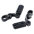 1-1/4" Matte Black Short Angled Highway Engine Guard Footpeg Pegs for
