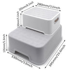 2X Anti-Slip Step Stool for Toddler Kids Bathroom Potty (Gray)
