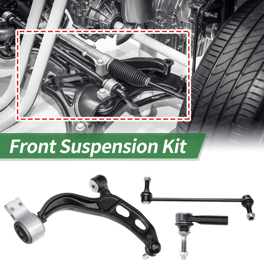 6pcs Front Suspension Kit Control Arm Tie Rod End Sway Bar Link for Ford Flex (2009–2019)
