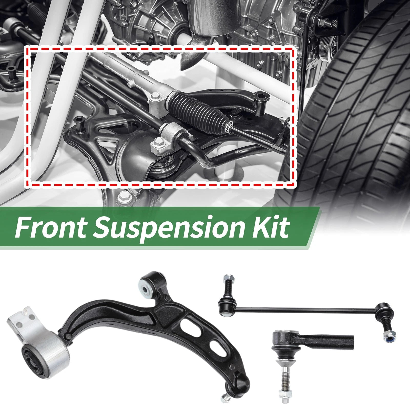 6pcs Front Suspension Kit Control Arm Tie Rod End Sway Bar Link for Ford Flex (2009–2019)