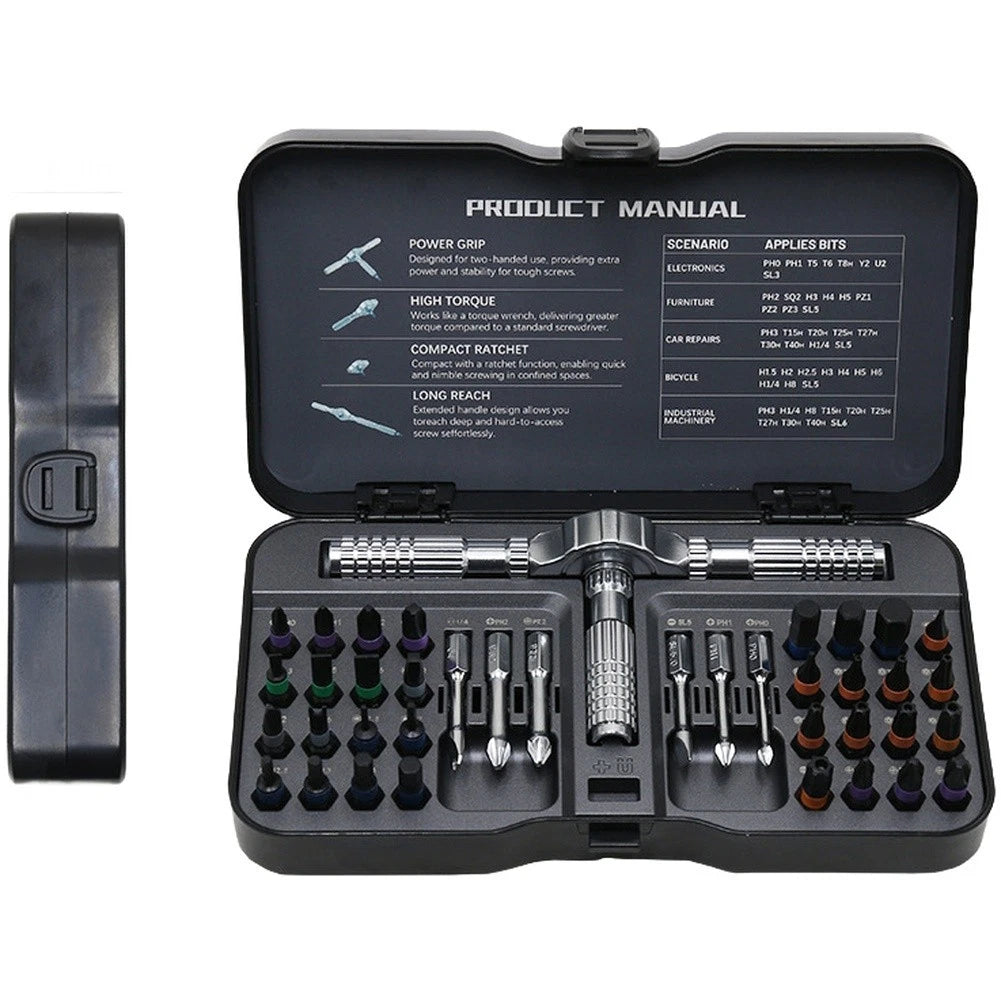 40-in-1 Magnetic Screwdriver Set for Automotive Repair Tasks