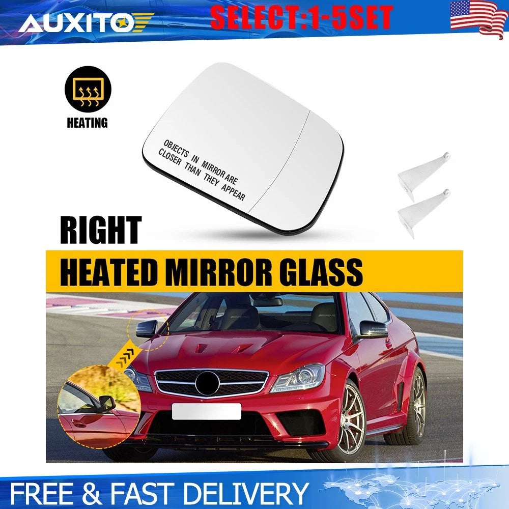 Right Side Heated Mirror Glass for Mercedes C Class W204 (2008–2011)