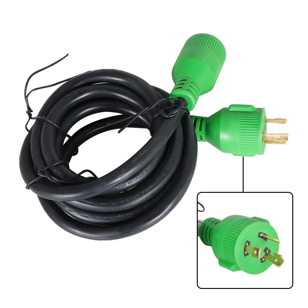 30 Amp Generator Extension Cord 10 Feet NEMA L5-30P/L5-30R
