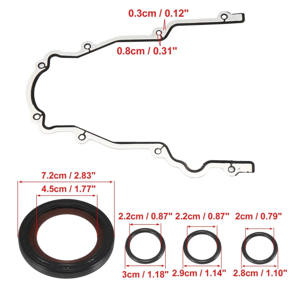 Engine Timing Cover Seal Gaskets Set for GM 4.8L 5.3L 5.7L 6.0L (2000-2023)