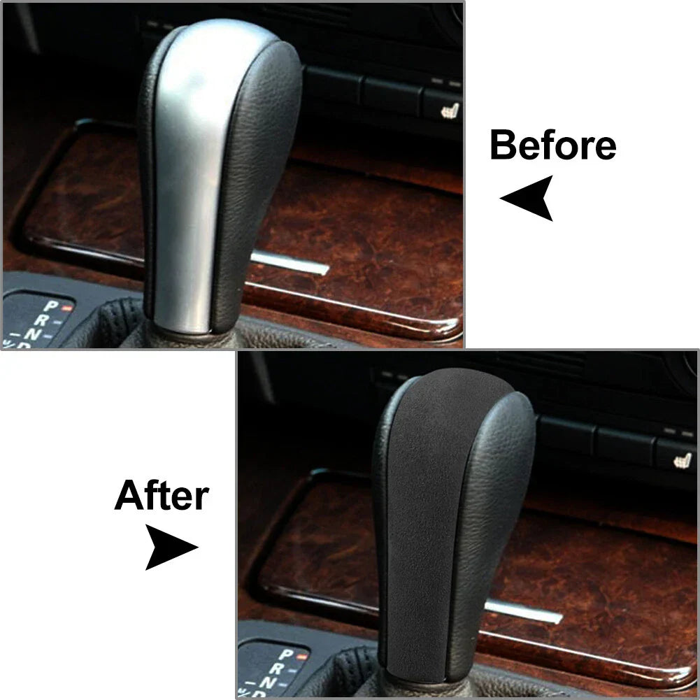 Dark Grey Gear Shift Knob Cover for BMW 3 5 Series X3 X5 E60 E61 E90 E92 (2006-2013)