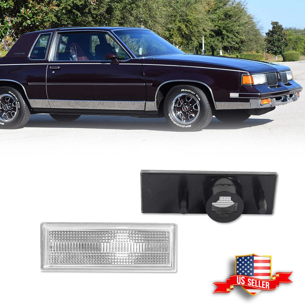 2X Clear Front or Rear Side Marker Light Lens for Oldsmobile Cutlass (1981–1988)