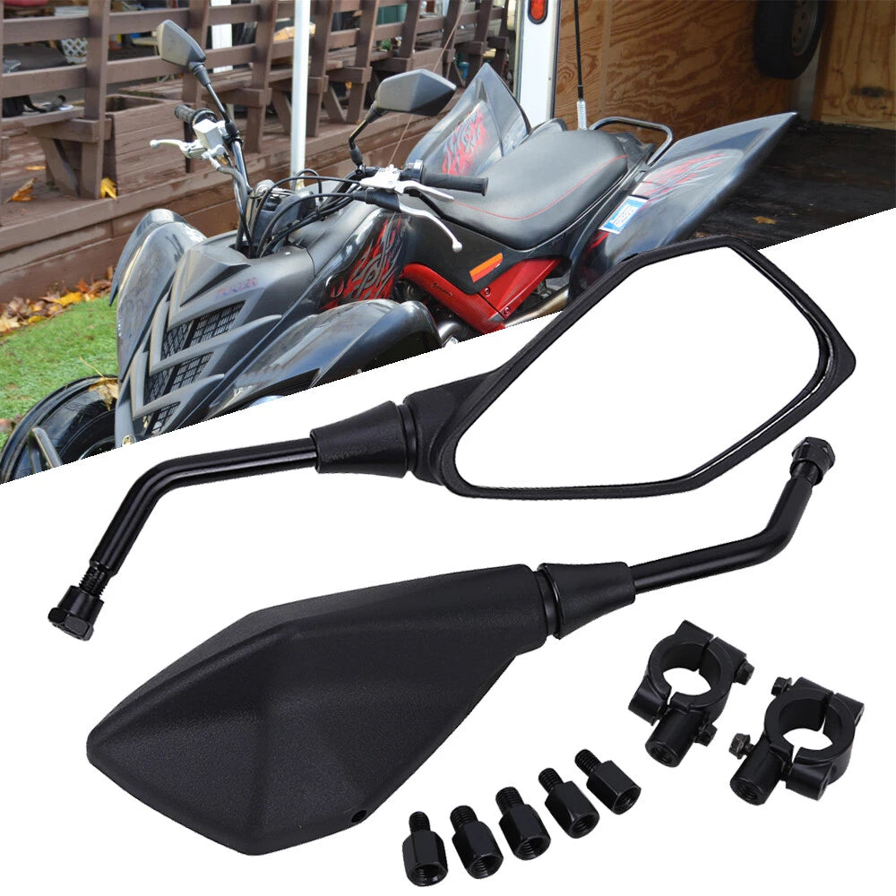 7/8" Motorcycle Rear View Side Mirrors for Suzuki Honda ATV