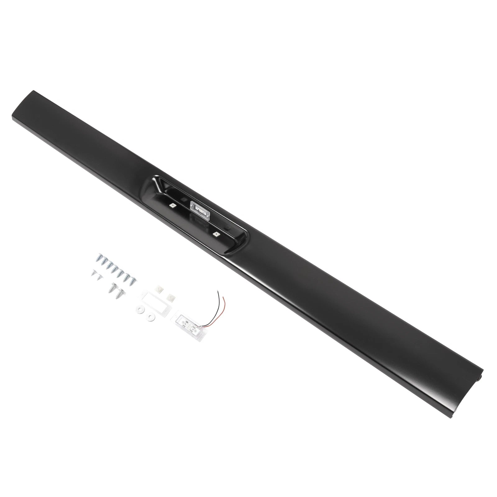 Rear Steel Roll Pan for Ford F150 (1987–1996) with License Plate Box, LED Light
