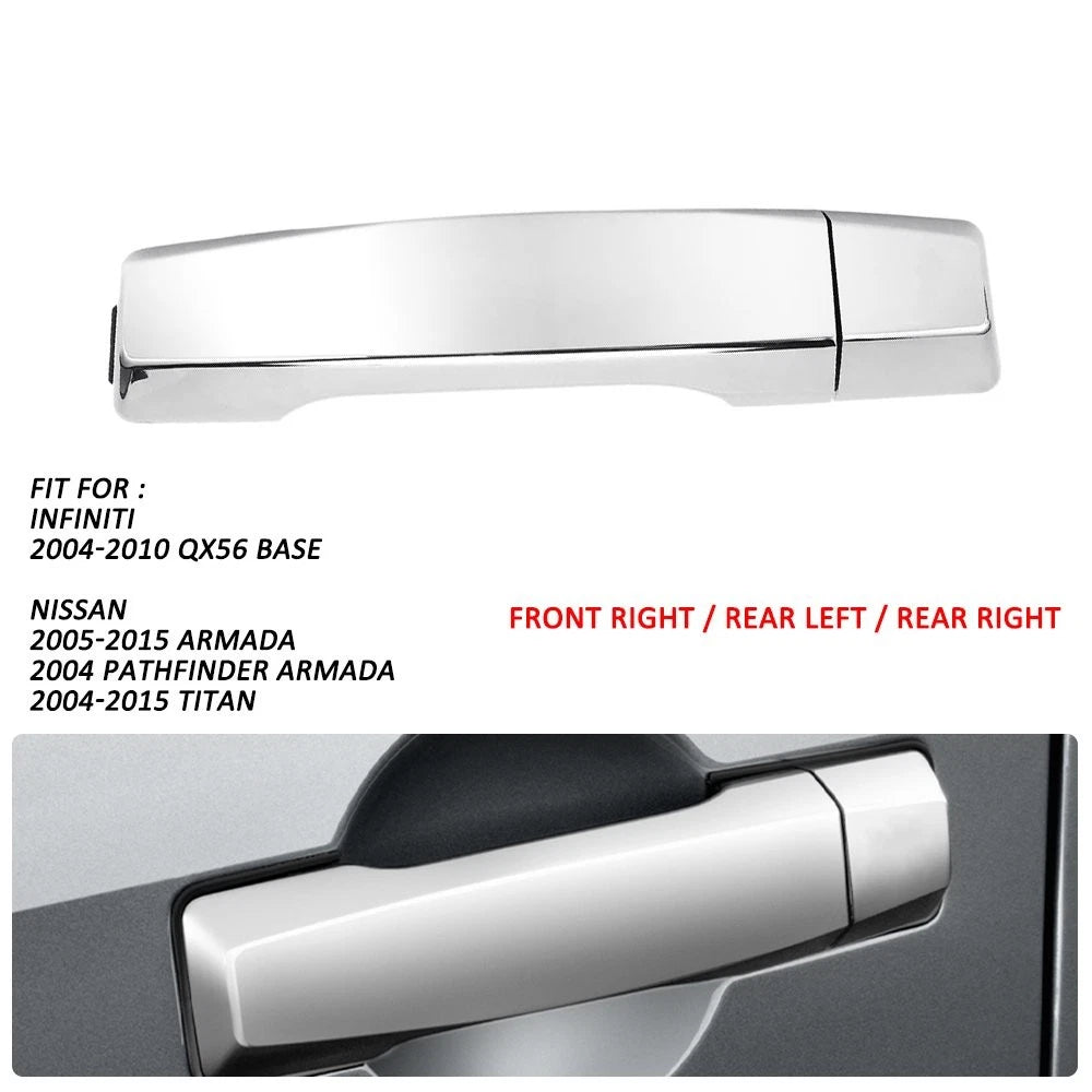 Chrome Exterior Door Handle for Nissan Titan (2004–2018) - Front Passenger Side EXV