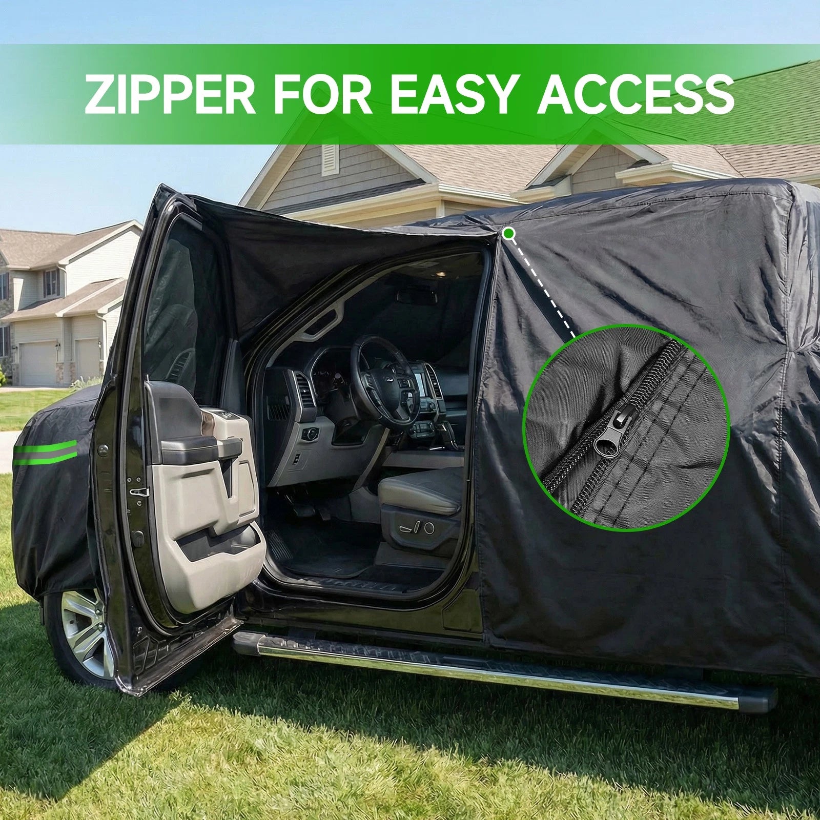 Car Cover for GMC Sierra (X-Large, Waterproof, All Weather, Zipper)