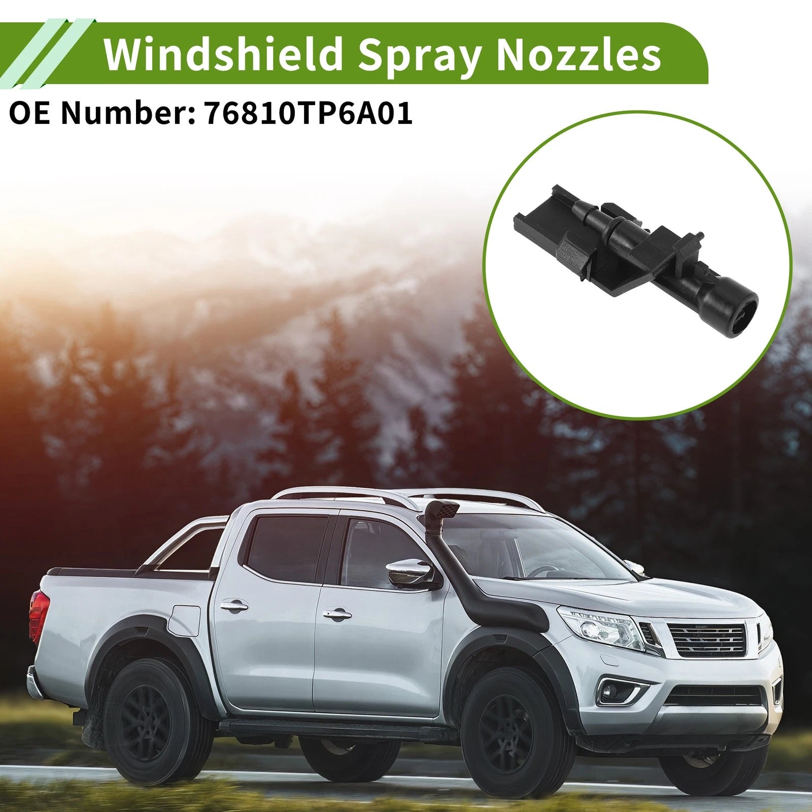 Windshield Washer Nozzle w/ Hose Connector for Honda (No. 76810TP6A01)