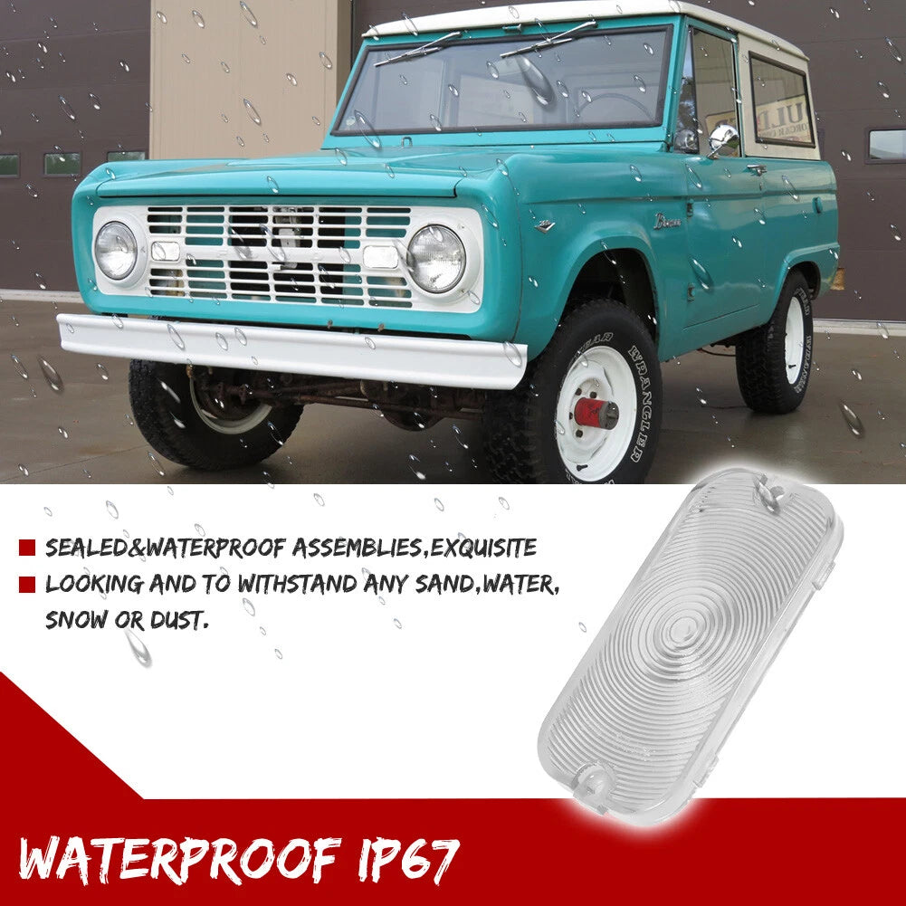 Clear Front Turn Signal Light Lens Set for Ford Bronco (1966–1968)