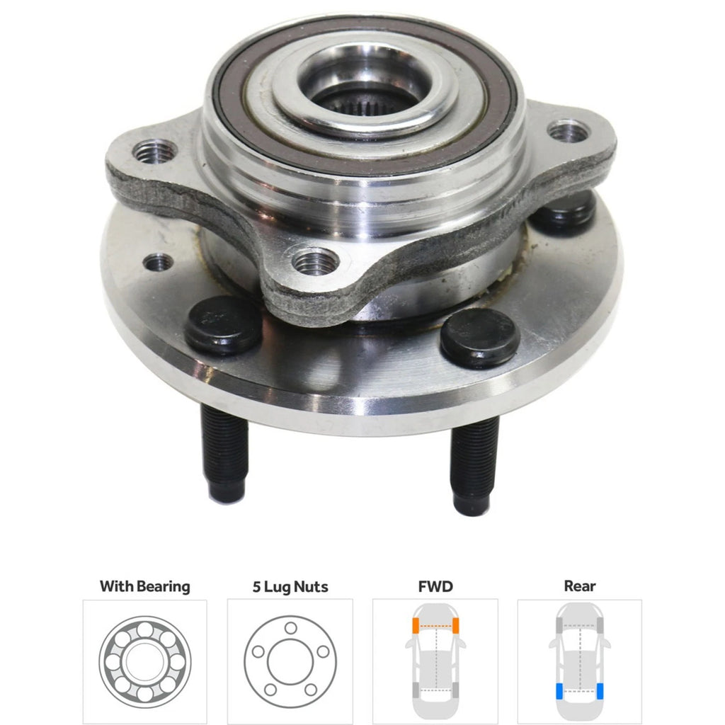 Wheel Hubs for Ford Five Hundred (2005–2007) Rear Left & Right with Bearing