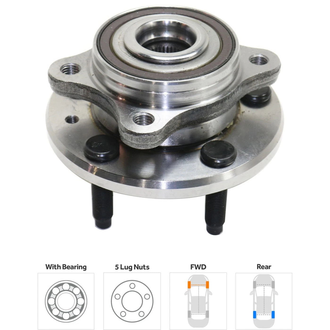 Wheel Hubs for Ford Five Hundred (2005–2007) Rear Left & Right with Bearing