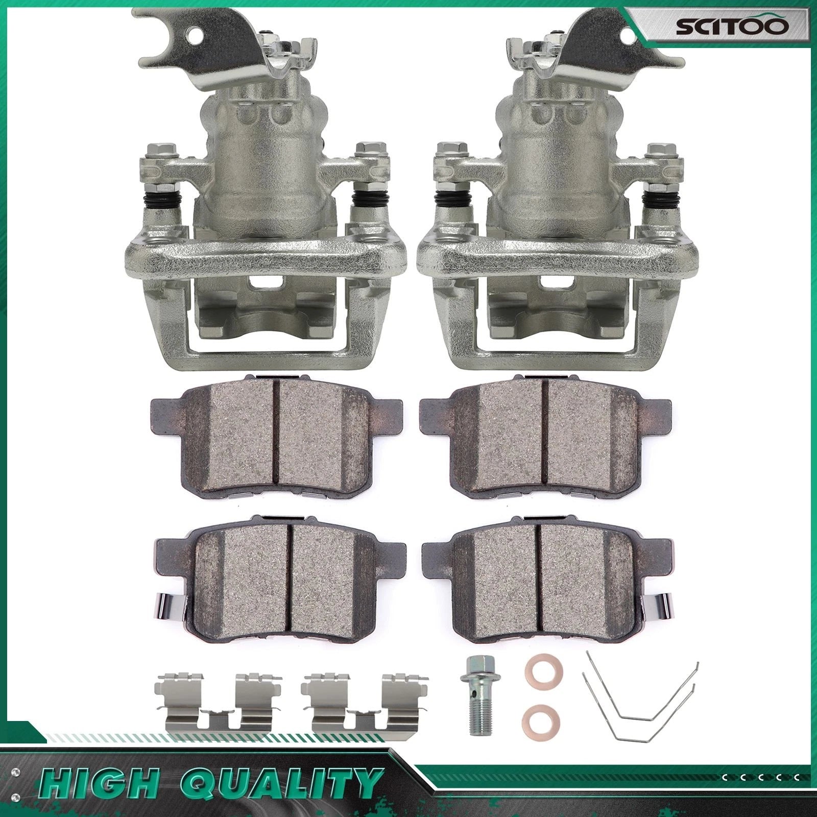 Rear Brake Calipers with Ceramic Pads for Acura TSX (2009–2014)