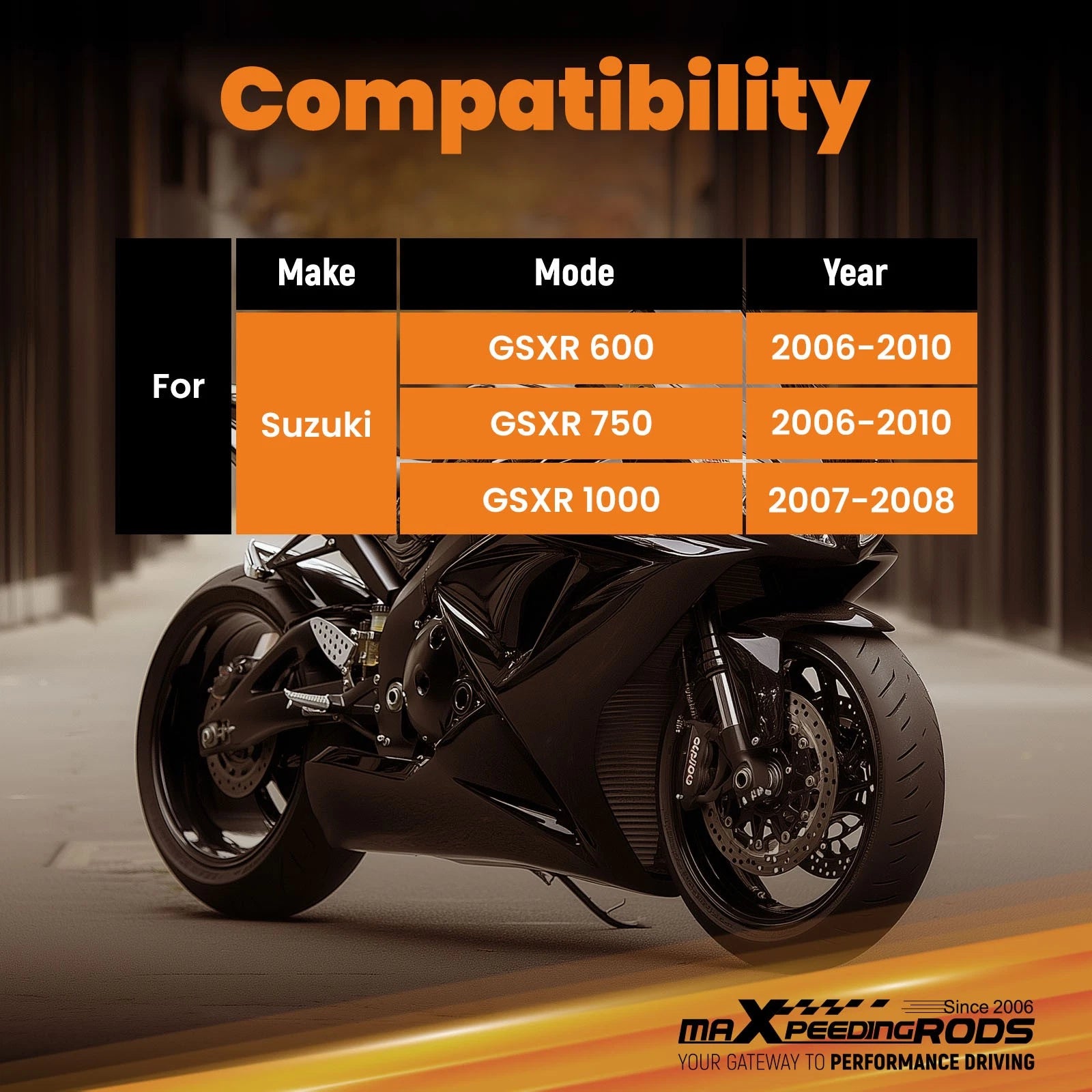 Drop Rear Lowering Links Kit 0-4" for Suzuki GSXR 600 750 (2006–2010)