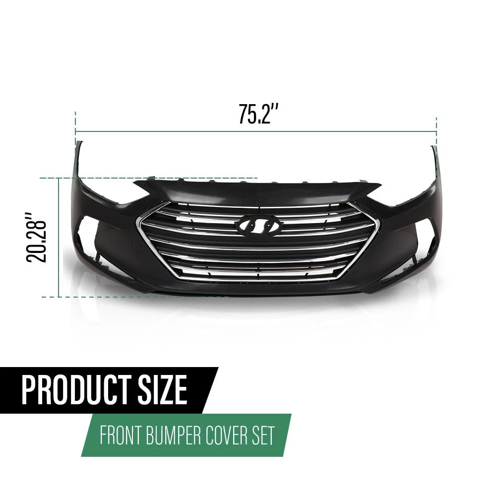 Front Bumper Cover for Hyundai Elantra Sedan (2017–2018)