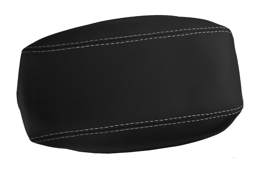 Leather Console Lid Armrest Cover for Kia Forte (2010–2013) Gray Stitch