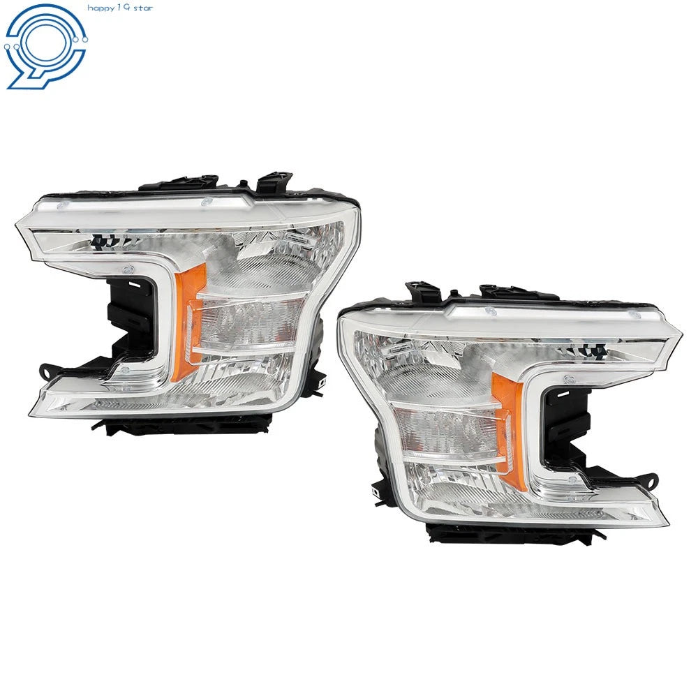 Pair Chrome Headlight Assembly for Ford F-150 (2018-2020)
