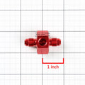 Set of 2 AN4 Male Union Fitting Adapter 1/8" NPT Side Port Red Aluminum