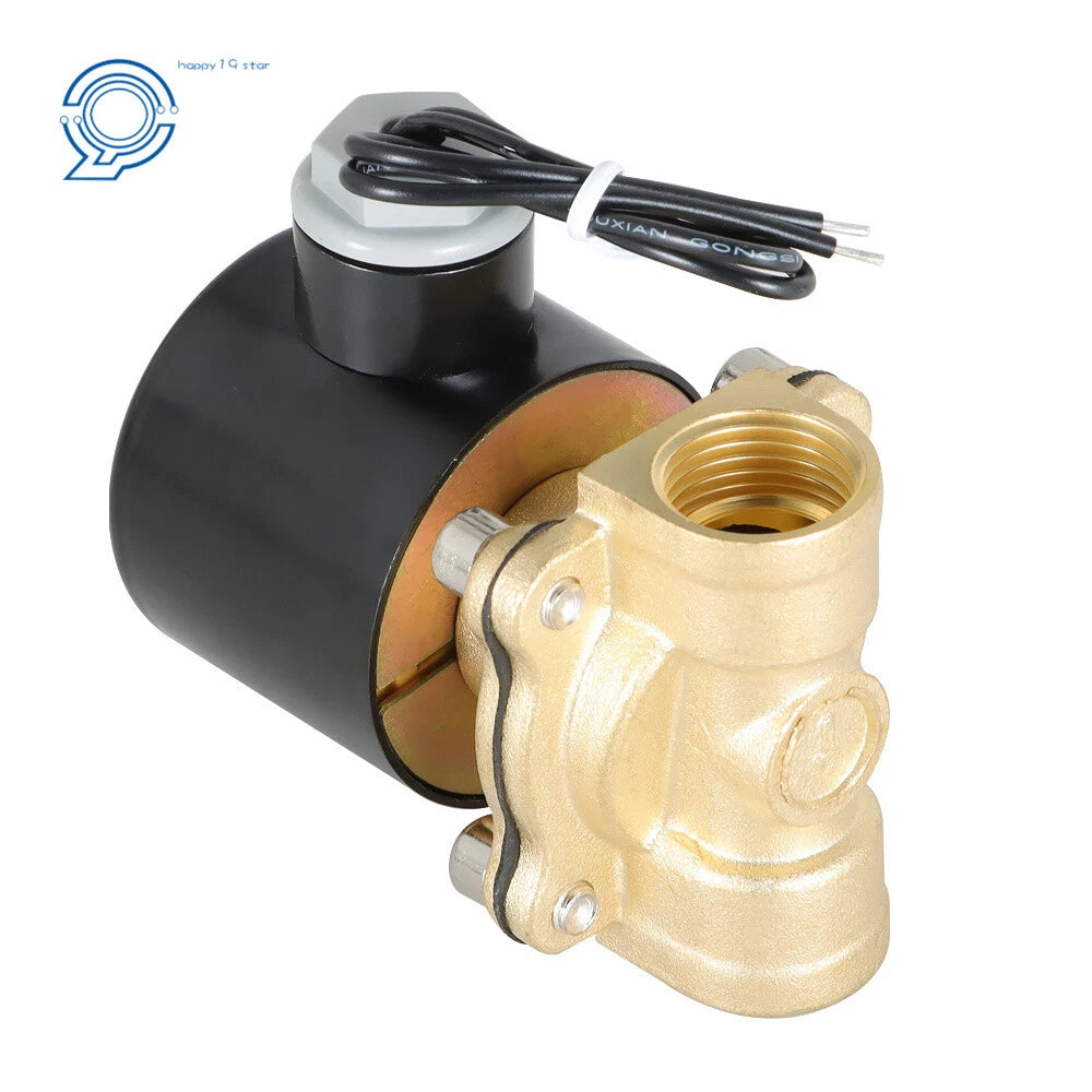 Solenoid Valve for Gas Water Air (12V DC, 1/2 In)
