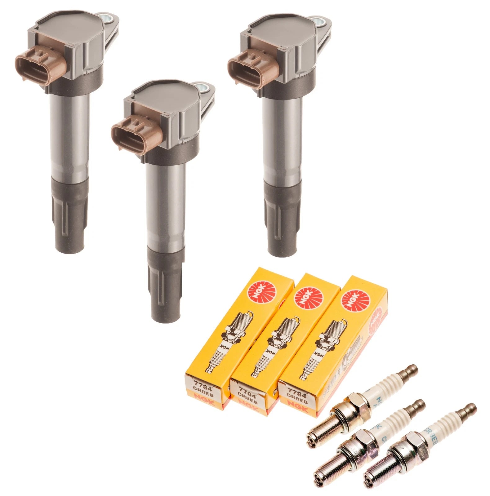 3 Pack Ignition Coil & NGK Plug Kit for SeaDoo GTI GTS 900 ACE (2014–2023)
