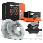 Set of 2 Rear Drilled Brake Rotors and Pads for Ford Escape (2013–2016)