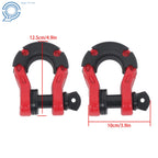 Set of 2 Red D Ring Shackles for Heavy-Duty Use (70000 lbs Break Strength)