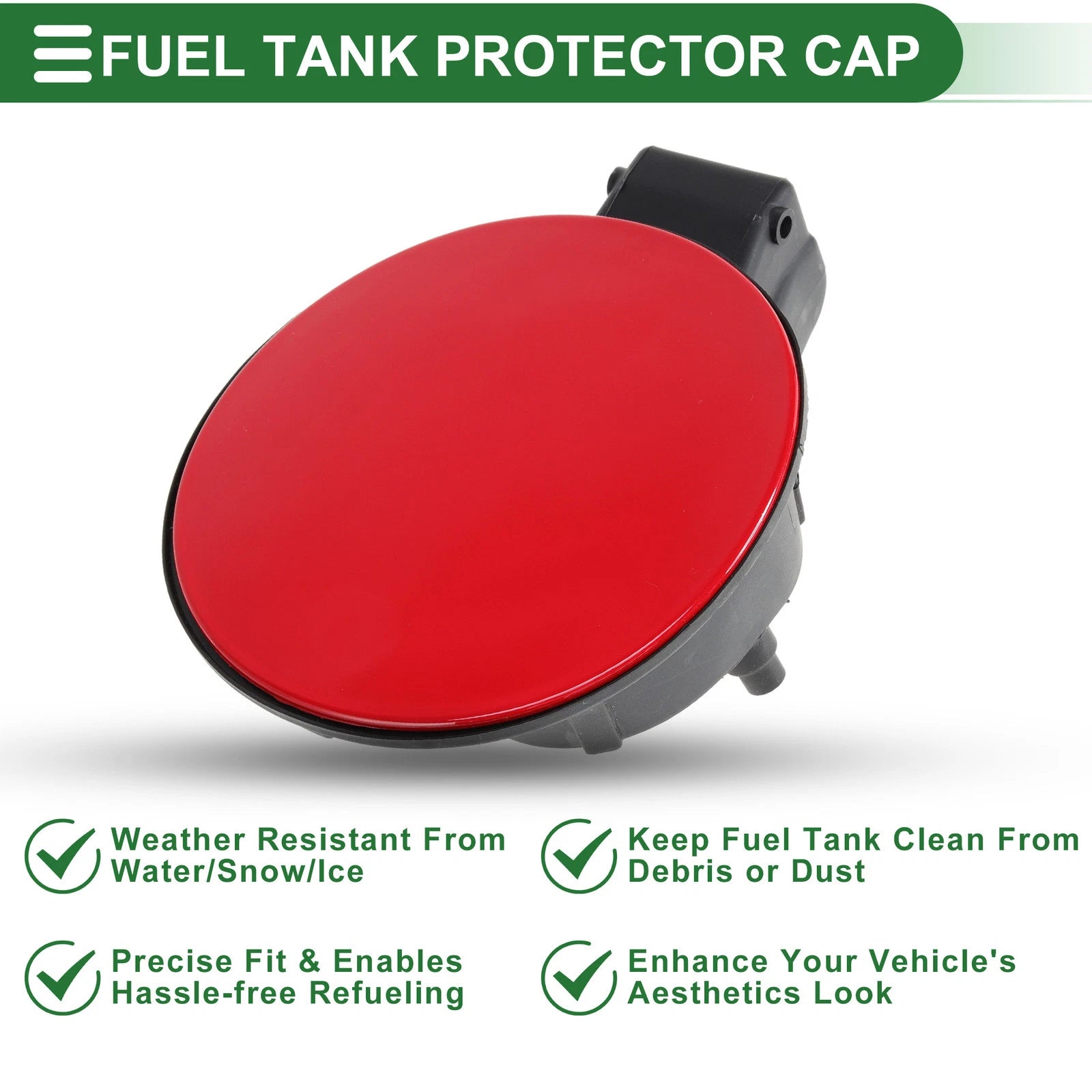 Fuel Tank Door Cap for Volkswagen Polo (2011–2018) Red Filler Flap Cover