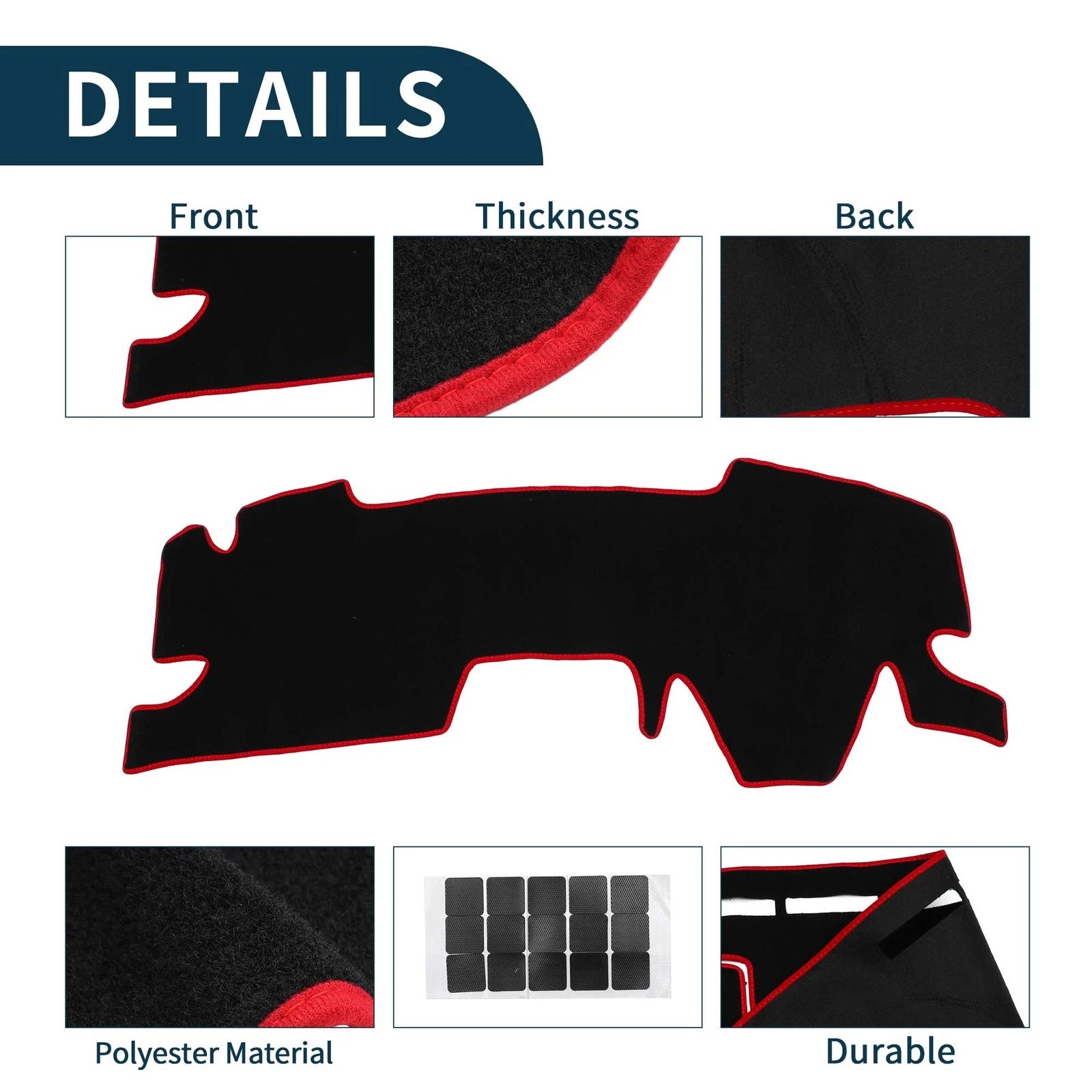 Dashboard Cover Mat for Toyota Yaris Cross (2021–2023) - Black Red Set